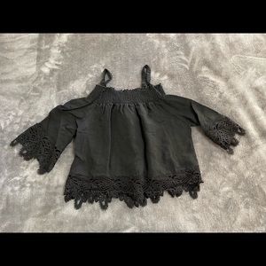 Crochet Style Crop Top Off the Shoulder